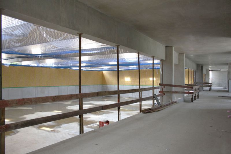 Blick von oben in die Halle